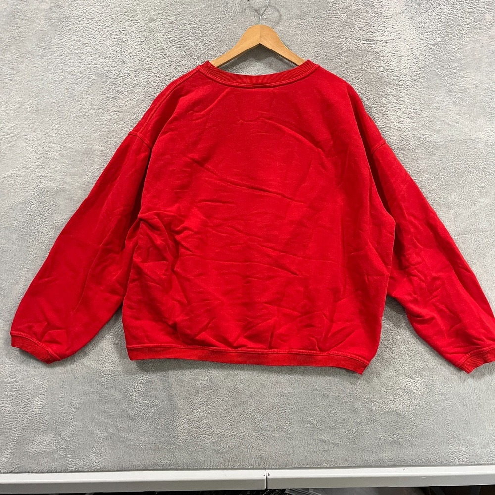 Vintage 1998 Planet Hollywood Sweatshirt Mens Large Red Crew Neck Spellout Logo - Picture 2 of 9